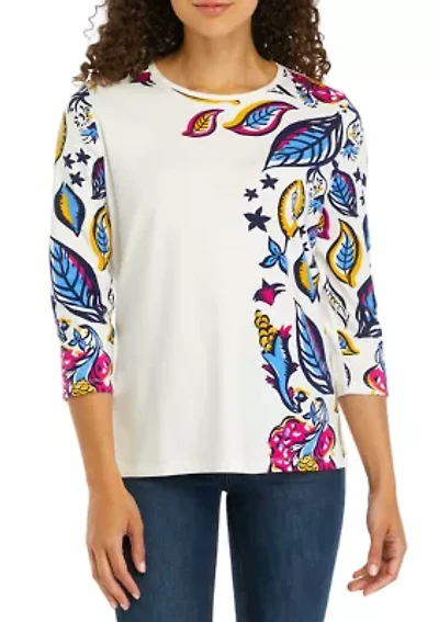 Petite Placement Printed Top