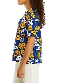 Petite Printed Boat Neck T-Shirt