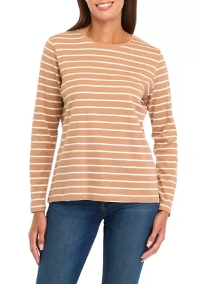 Petite Striped Crew Neck T-Shirt