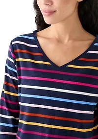 Petite Stripe V-Neck T-Shirt