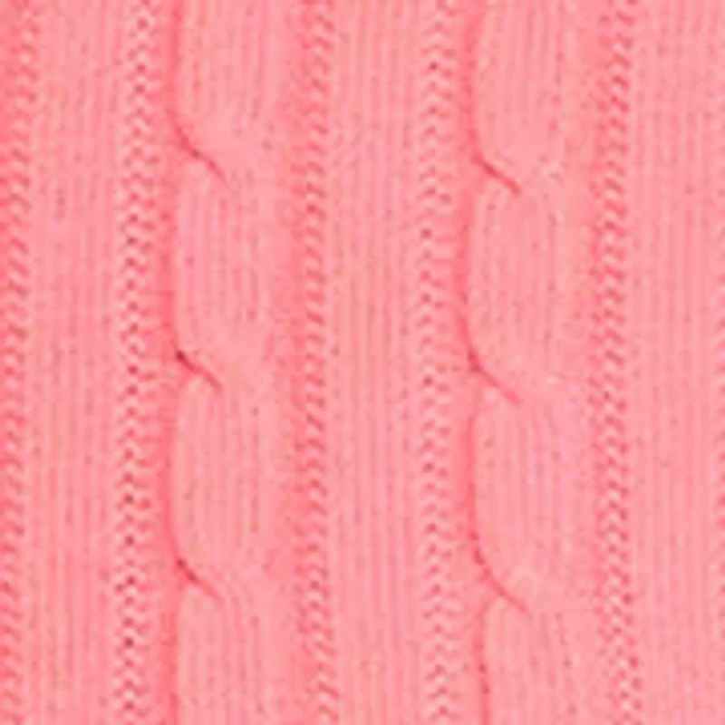 Petite Long Sleeve Cable Button Trim Sweater