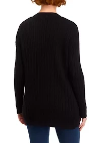 Petite Long Sleeve Cable Cardigan