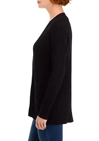 Petite Long Sleeve Cable Cardigan