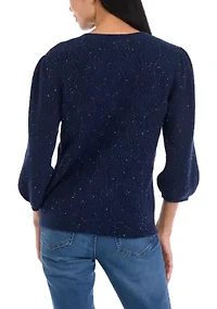 Petite Cable Knit Button Front Cardigan