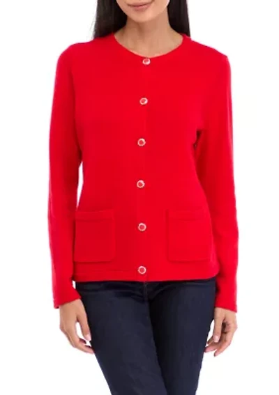 Petite Button Front Cardigan