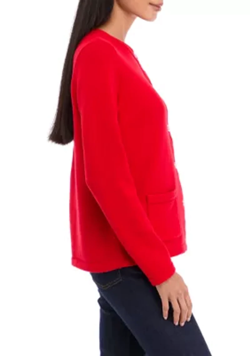 Petite Button Front Cardigan