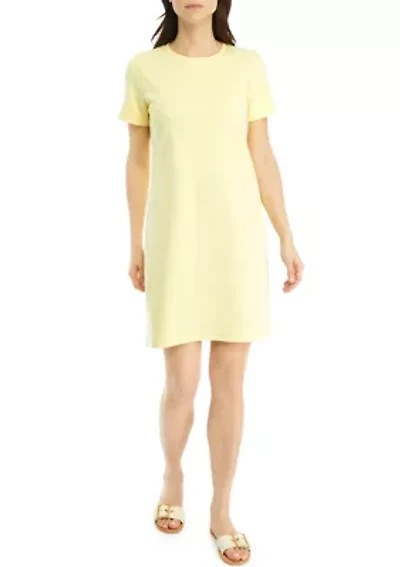 Petite Solid Crew Neck Dress
