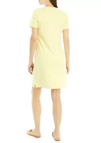 Petite Solid Crew Neck Dress