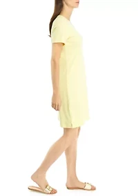 Petite Solid Crew Neck Dress