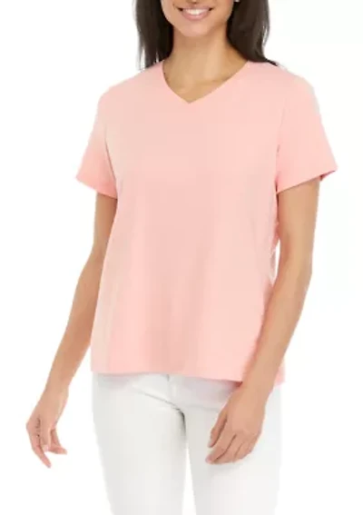 Petite Short Sleeve V-Neck T-Shirt