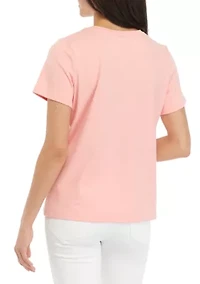 Petite Short Sleeve V-Neck T-Shirt