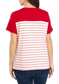 Petite Short Sleeve Crew Neck Graphic T-Shirt