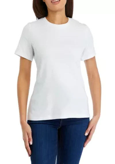 Petite Solid Cotton T-Shirt