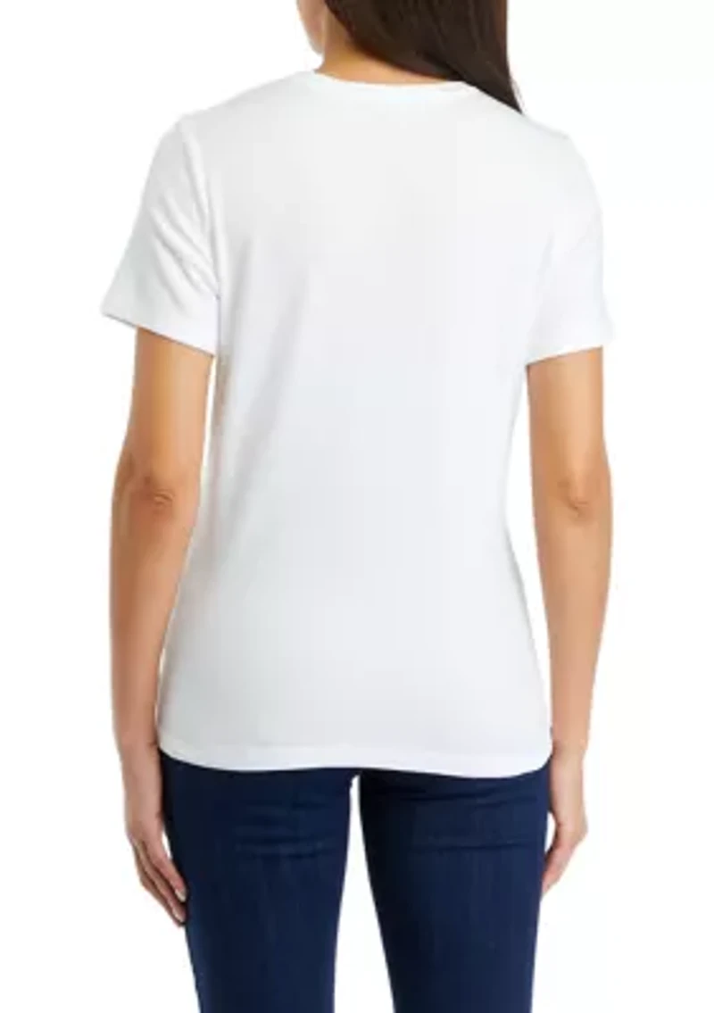 Petite Solid Cotton T-Shirt
