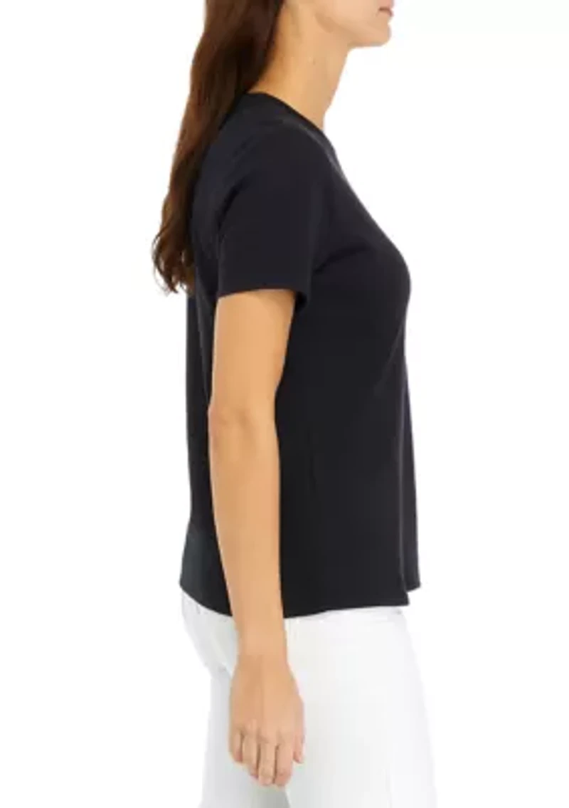 Petite Solid Cotton T-Shirt