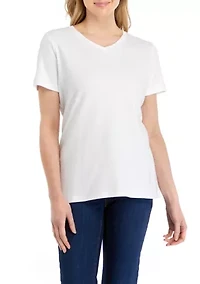 Petite Short Sleeve V-Neck T-Shirt