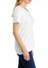 Petite Short Sleeve V-Neck T-Shirt