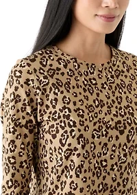 Petite Printed Crew Neck Top