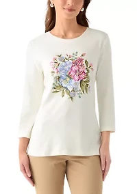 Petite Graphic Crew Neck T-Shirt