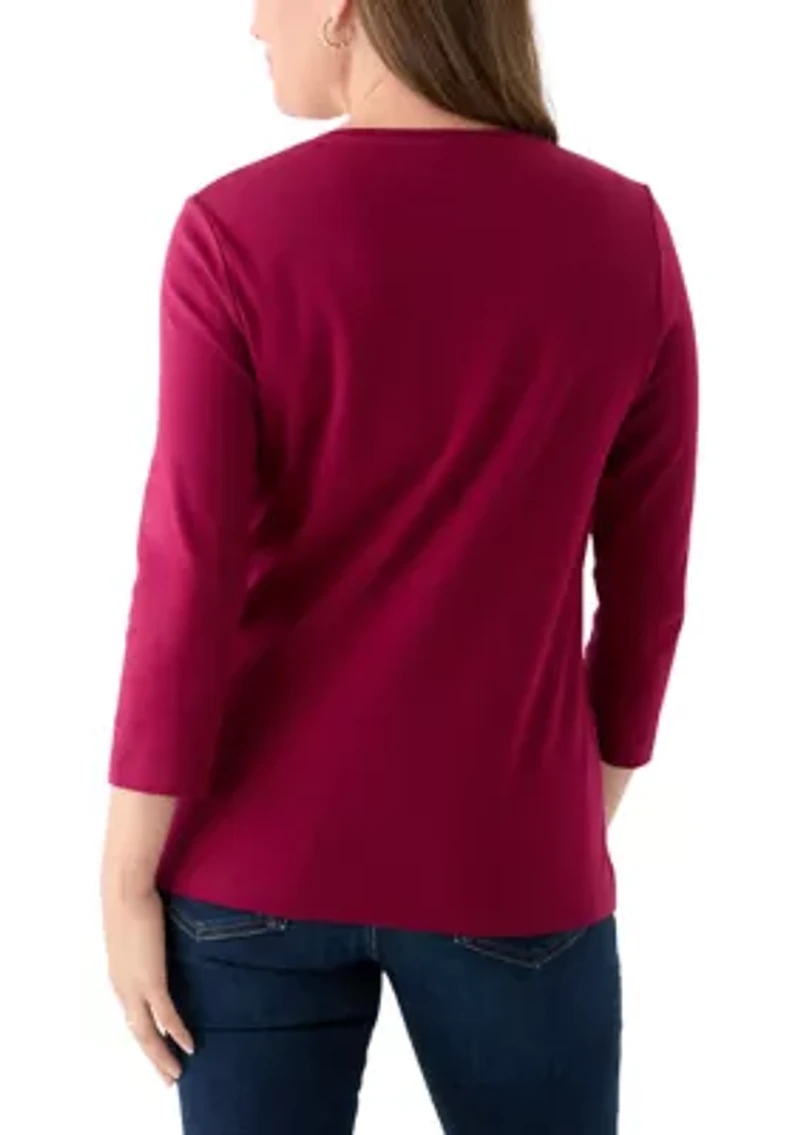 Petite Graphic Crew Neck T-Shirt