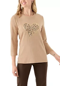 Petite 3/4 Heather Graphic T-Shirt