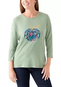 Petite 3/4 Heather Graphic T-Shirt