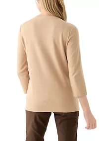 Petite 3/4 Heather Graphic T-Shirt