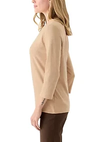 Petite 3/4 Heather Graphic T-Shirt