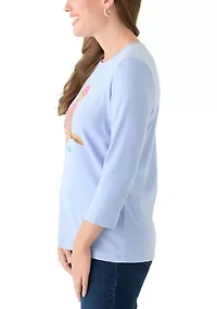 Petite 3/4 Heather Graphic T-Shirt