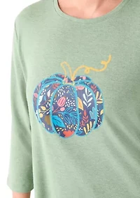 Petite 3/4 Heather Graphic T-Shirt