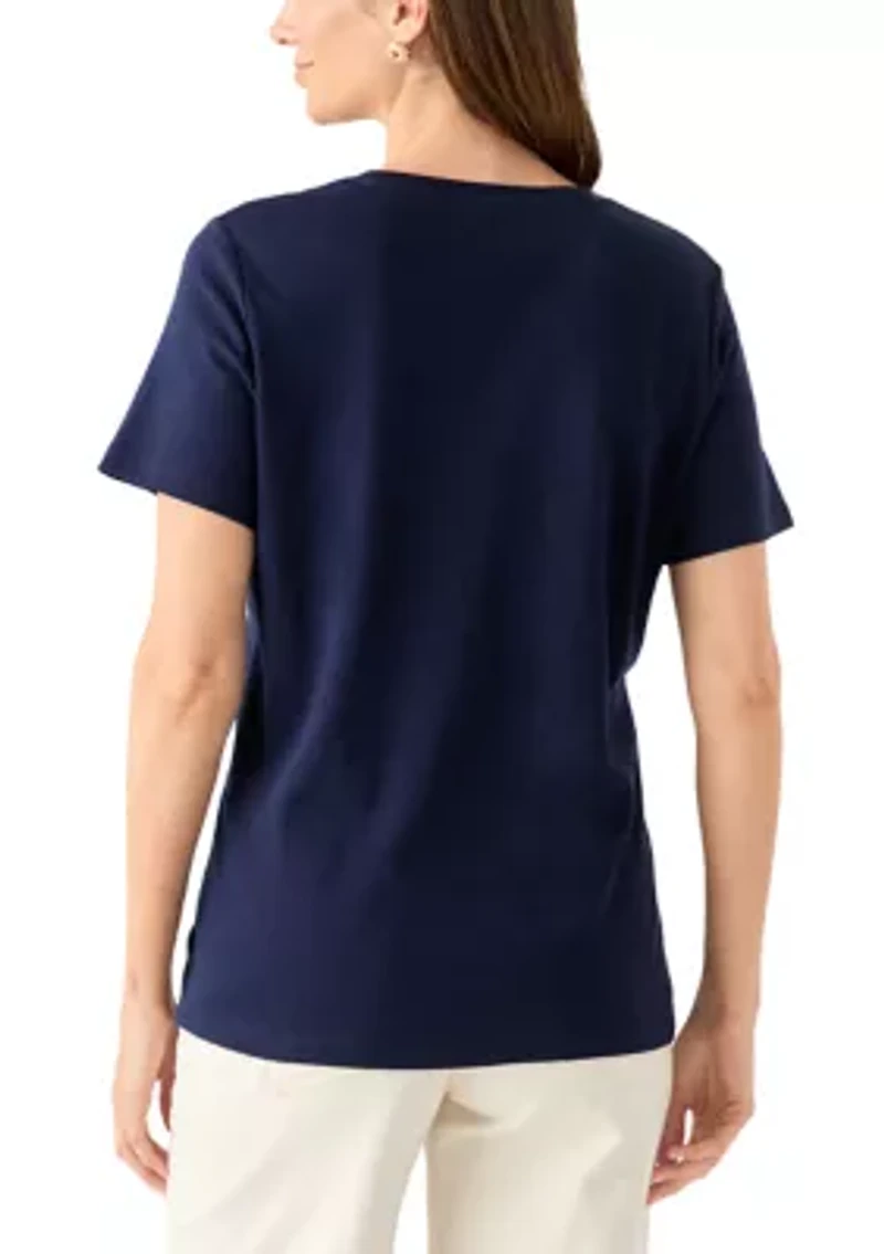 Petite Graphic Crew Neck T-Shirt