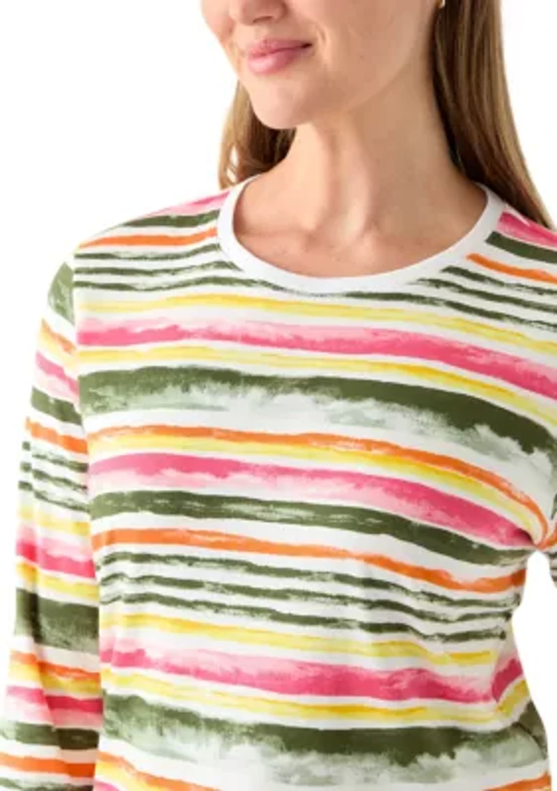 Petite Crewneck Print Top