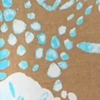 Petite 3/4 Sleeve Split Neck Allover Print Top