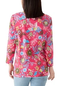 Petite 3/4 Sleeve Printed T-Shirt