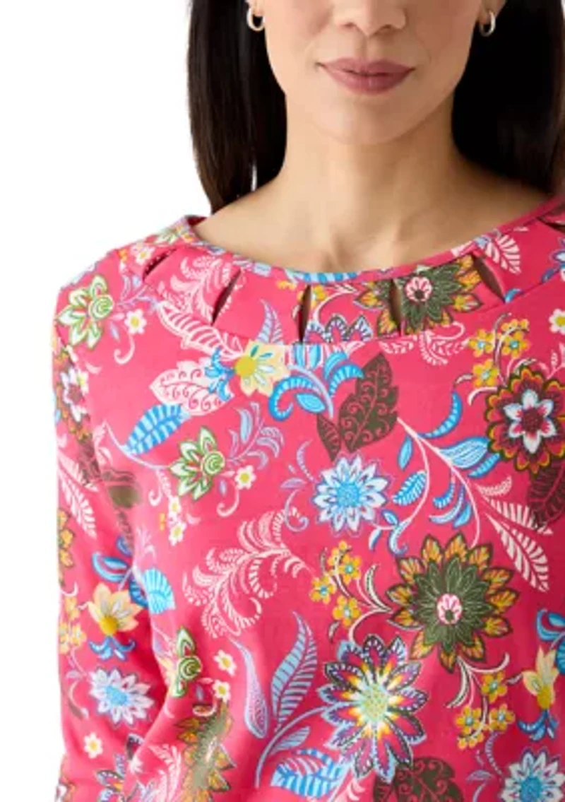 Petite 3/4 Sleeve Printed T-Shirt