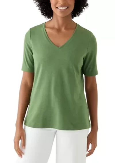 Petite V-Neck Heather T-Shirt