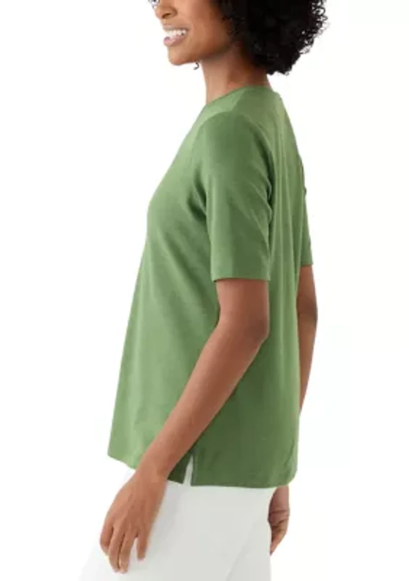 Petite V-Neck Heather T-Shirt