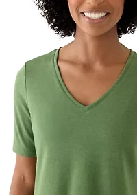 Petite V-Neck Heather T-Shirt