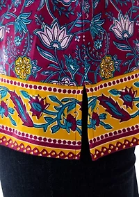 Petite Border Printed Top