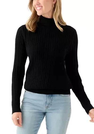 Petite Cable Turtleneck Sweater