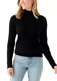 Petite Cable Turtleneck Sweater