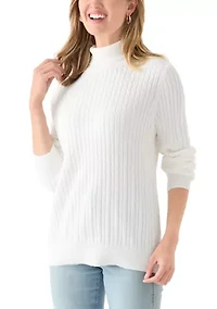 Petite Cable Turtleneck Sweater