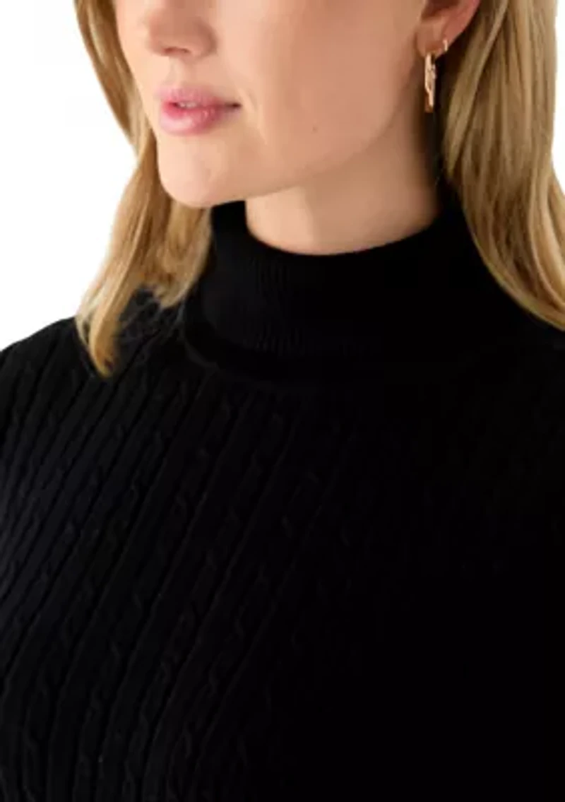 Petite Cable Turtleneck Sweater