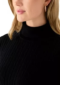 Petite Cable Turtleneck Sweater