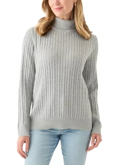 Petite Cable Turtleneck Sweater