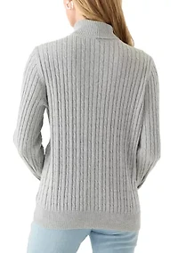 Petite Cable Turtleneck Sweater
