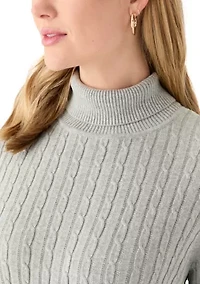 Petite Cable Turtleneck Sweater