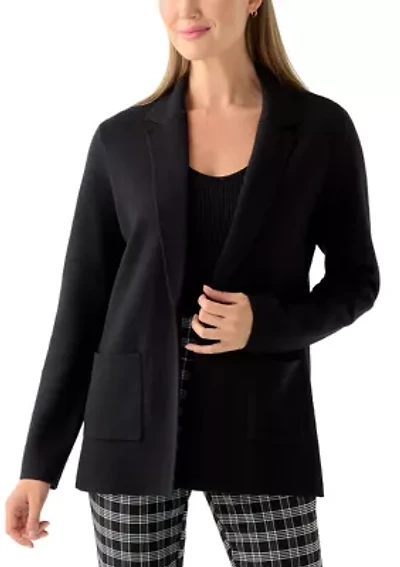 Petite Open Front Sweater Blazer