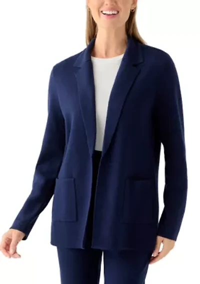 Petite Open Front Sweater Blazer