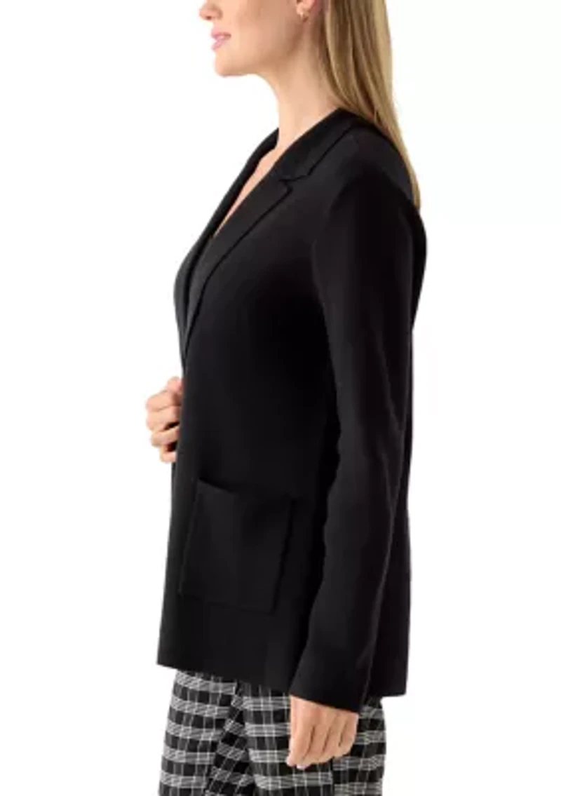Petite Open Front Sweater Blazer